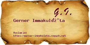 Gerner Immakuláta névjegykártya